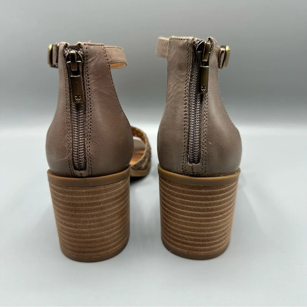 Lucky Brand Leather Ankle Strap Heeled Sandal Women’s Size 9M Brown